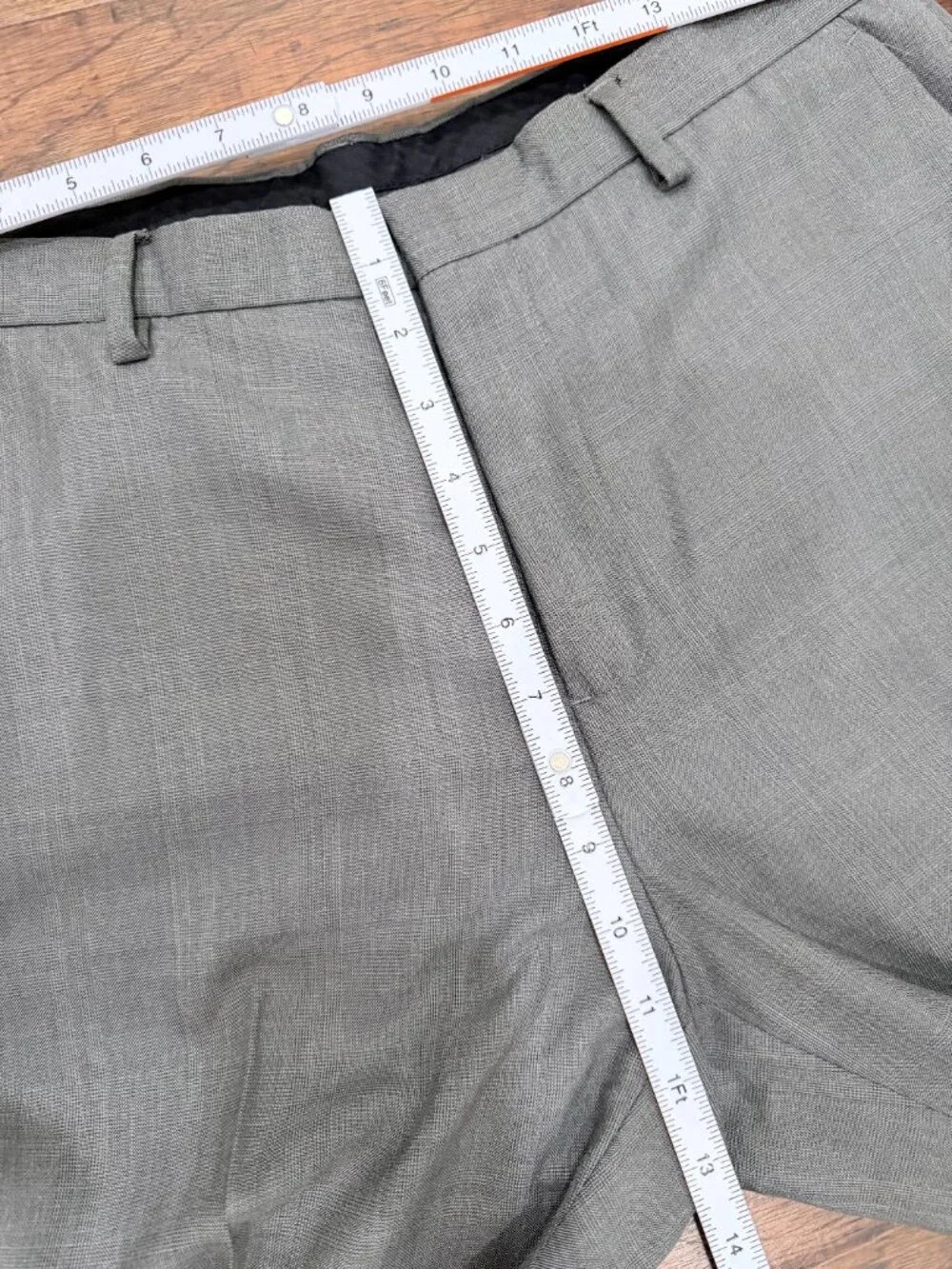 Calvin Klein Men’s Gray Plaid Dress Pants 34x32 Career Office Trouser Slacks